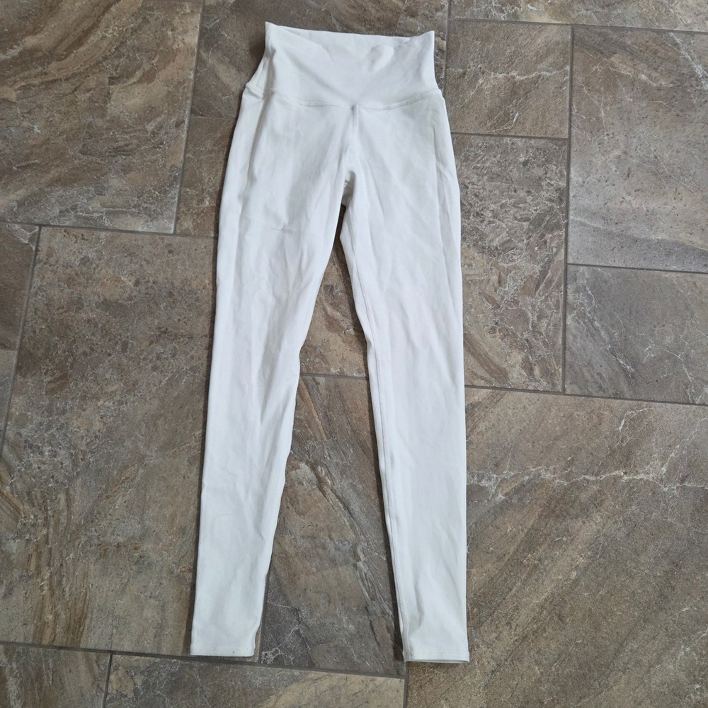 Alo Yoga High Waist Airbrush Leggings White Full Length Womens Size XS S